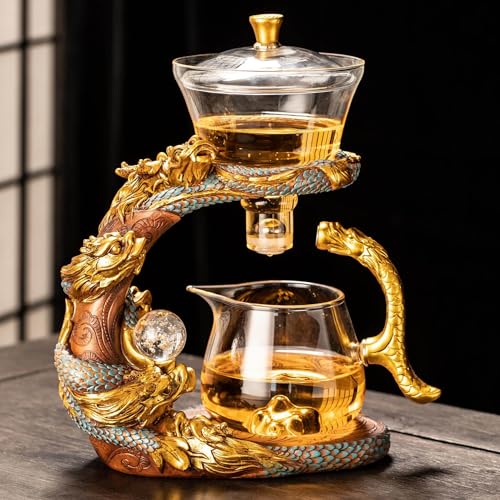 Glass Teapot Set with Infuser Semi Automatic Dragon Tea Set
