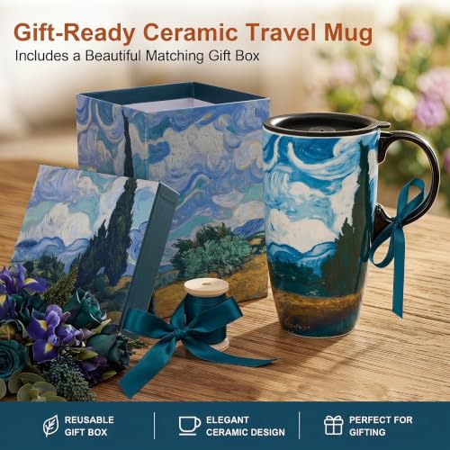 17oz Ceramic Travel Mug with Lid