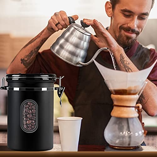 1800ML Airtight Coffee Canister with Date Tracker&Transparent Window