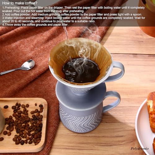 Pour Over Coffee Maker with 100 Sheets of Paper Filter