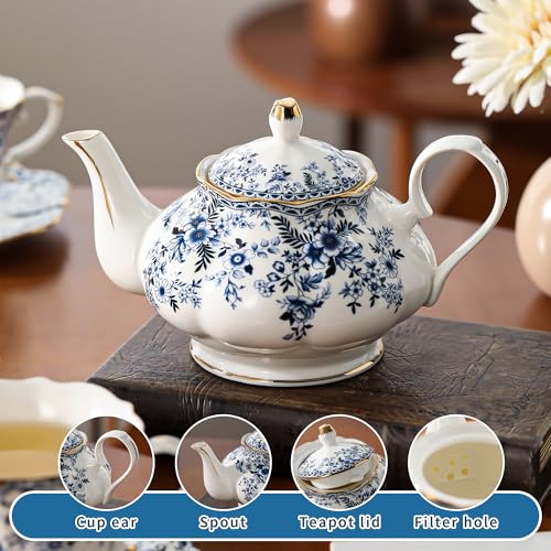 Country Roses Porcelain Tea Set