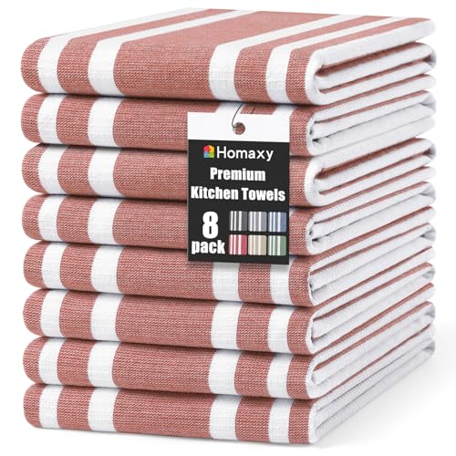 Premium Cotton Stripe Kitchen Towels 8 Pack (8 Count)