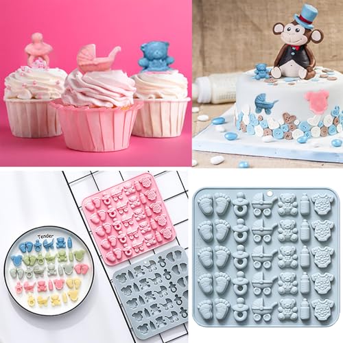 Baby Chocolate Mold Set Silicone Baking Molds with Footprint (2 Count)