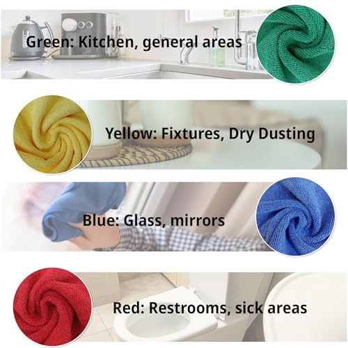 Premium Microfiber Cleaning Cloth 16"x16" (24 Count)