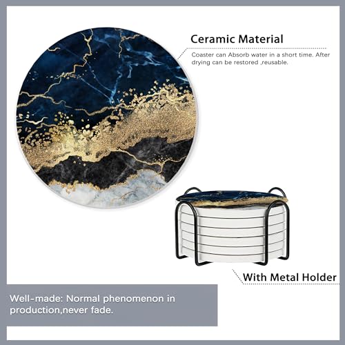 6 Pcs Coasters for Drinks with Holder