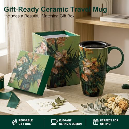 17oz Ceramic Coffee Mug with Lid