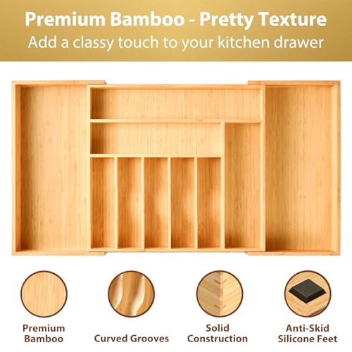 Extra Large Expandable Kitchen Siverware Utensils Drawer Organizer