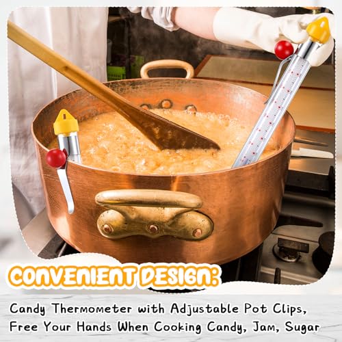 2 Pcs Candy Thermometer with Pot Clip 8" (2 Count)