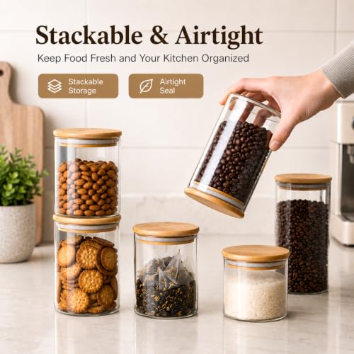 1200 ML 40 FL Oz Glass Storage Container with Wood Lid