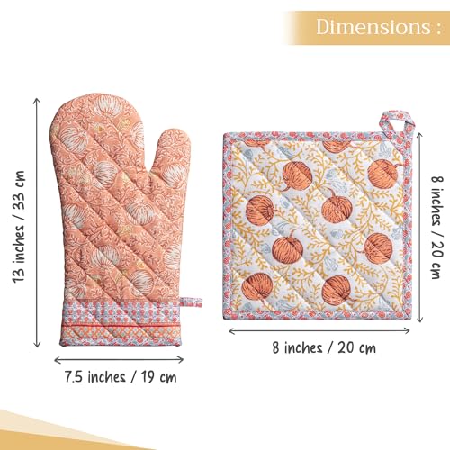 100% Cotton Oven Mitt & Pot Holder Set (2 Count)