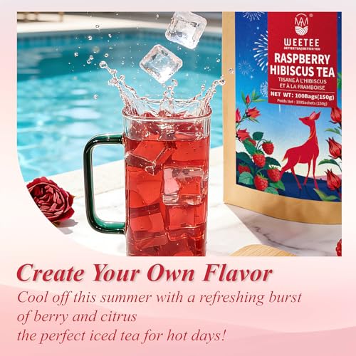 Raspberry Hibiscus Herbal Tea Bags 100 Count