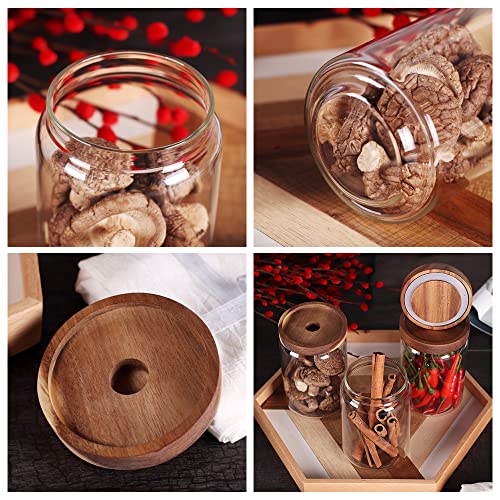 Glass Jars Food Storage Containers with Airtight Acacia Lids
