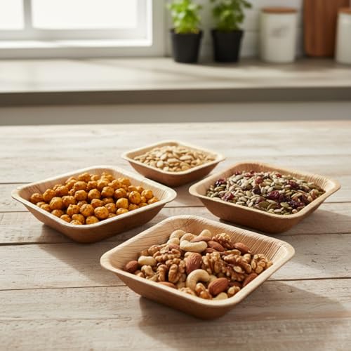 Disposable Bamboo 6" Square Bowl (50 Count)