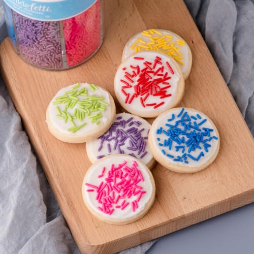 Sprinkles 6 Cell Edible Sprinkle Mix Jimmies Perfect for Cake Decorations Baking Ice Cream Cookies Cupcake Topper (6.45 Ounce)