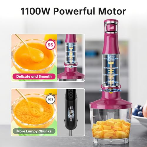 Immersion Blender Handheld Corded Hand Blenders Set 1100W