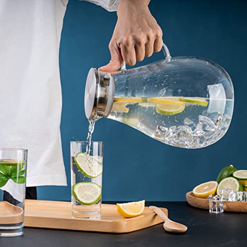 Glass Pitcher with Lid