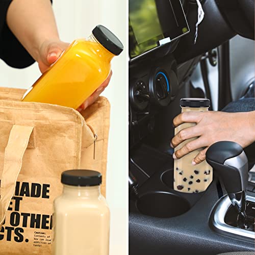 10pcs 16oz Glass Juice Bottles with Lids (10 Count)