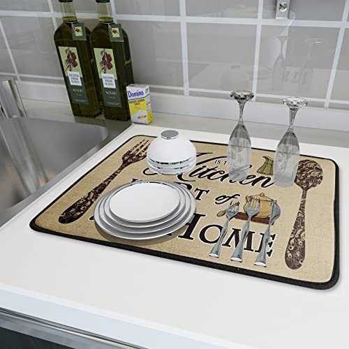 Dish Drying Mat The Kitchen is The Heart of The Home