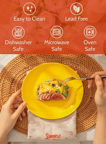 7.8 Inch Porcelain Dessert Plates Set of 6 (6 Count)