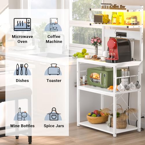 Bakers Rack with Power Outlet & RGB LED (11 Count)