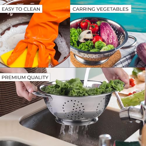 Set of 3 Stainless Steel Colanders (5 Count)