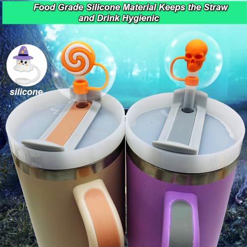9PCS 3D Halloween Straw Toppers for Stanley Cup (9 Count)