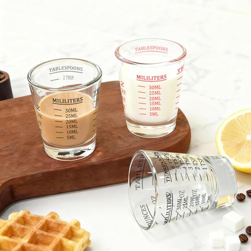 Shot Glasses Measuring cup Espresso Shot Glass Liquid Heavy Wine Glass 2 Pack 26 (2 Count)