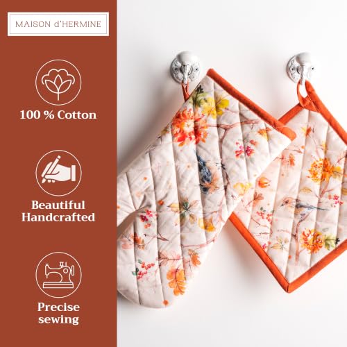 100% Cotton Oven Mitt & Pot Holder Set