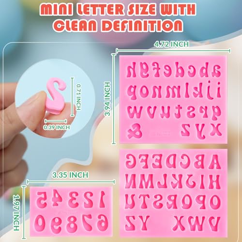 HKMTT Letter Molds Silicone for Chocolate Fondant Clay