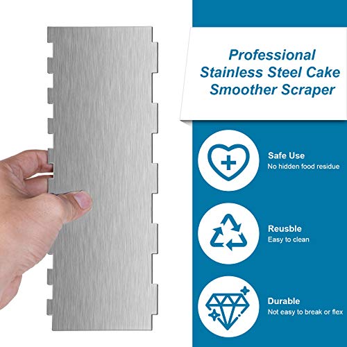 3 Pcs Stainless Steel Cake Scraper (3 Count)