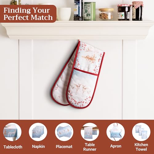 Double Oven Mitts 100% Cotton Double Oven Glove