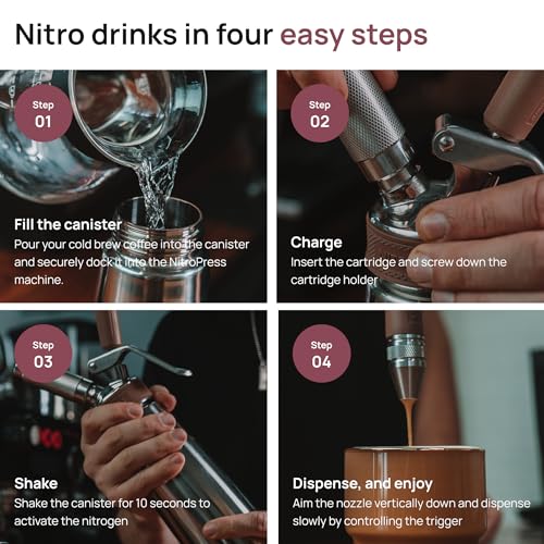 NitroPress 10 Pack Pure Nitrogen Cartridges for Original NitroPress (10 Count)