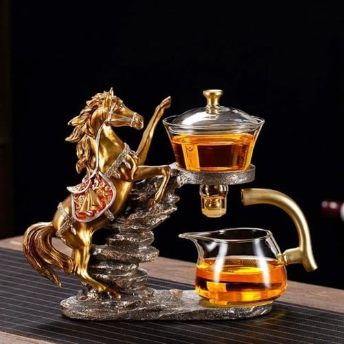 Glass Kungfu Teapot Set Tea maker with Infuser Semi Automatic Tea Set