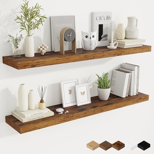 48 Inch Brown Floating Shelves (2 Count)