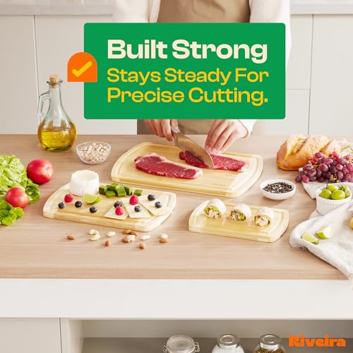 Two Tone Bamboo Wood Cutting Board (3 Count)