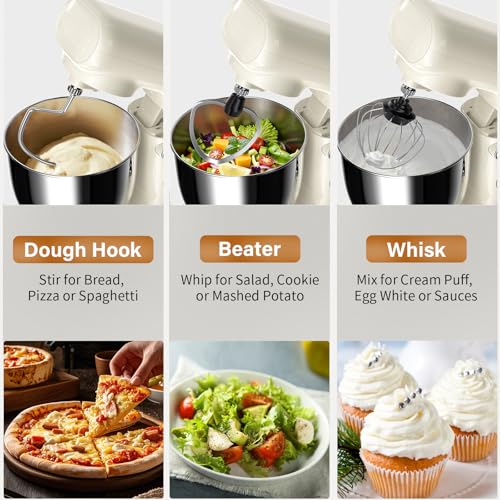 Stand Mixer with 3QT+3.5QT Dual Bowls