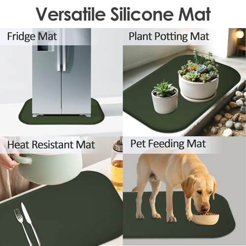 Silicone Coffee Maker Mat with Lip for Countertops