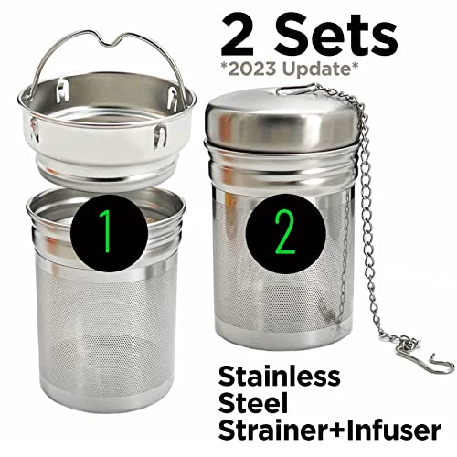 32oz Borosilicate Glass Water Bottle with Bamboo Lid and 2 Tea Infuser Sets for Fruit Infused Water and Cold Brew Coffee