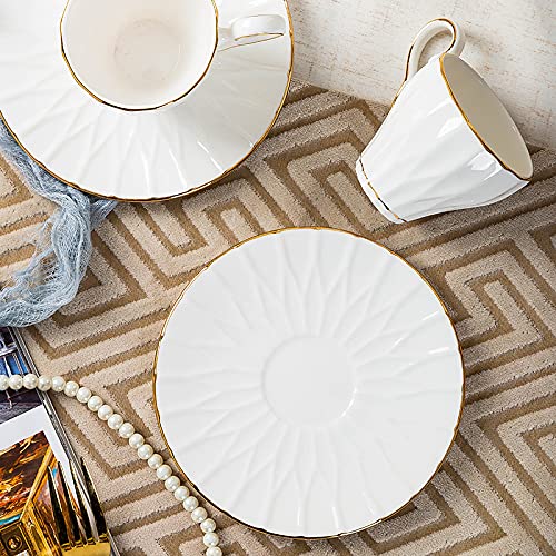 Tea Set for Adults Porcelain Coffee Tea Gift Sets Cups and for 6 with Ceramic Teapot