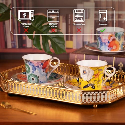 Tea Cups and Saucers Set of 2 (2 Count)