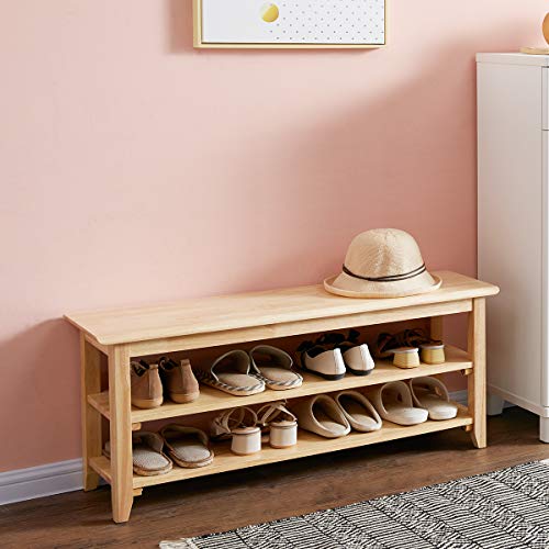 Shoe Rack Bench Wooden Storage Bench Entryway Bench