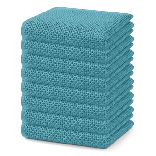 100% Cotton Waffle Weave Kitchen Dish Towels 8 (8 Count)