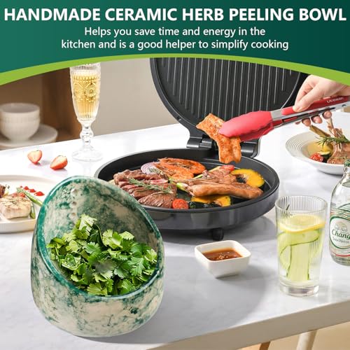 Pottery Herb Stripper Bowl