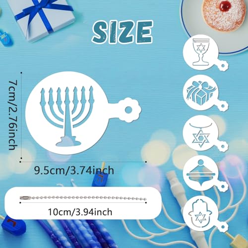 36Pcs Hanukkah Cookie Stencils Reusable Dreidel Menorah for DIY Baking
