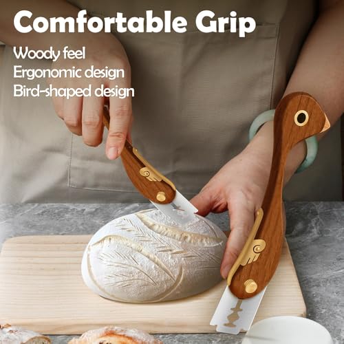 Bird Bread Lame Dough Scoring Tool with 10 Replacement Blades (10 Count)
