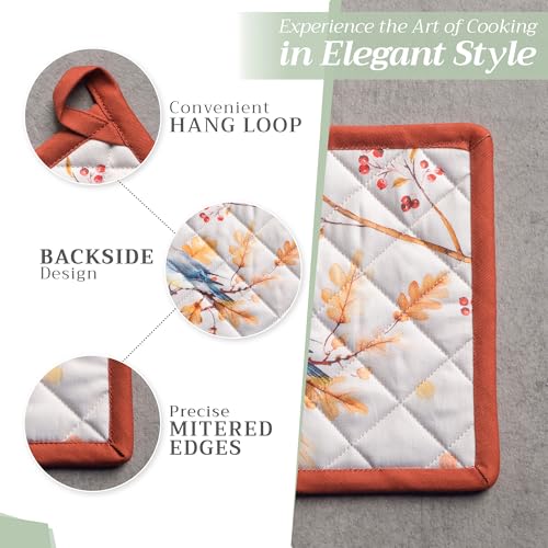 100% Cotton Oven Mitt & Pot Holder Set