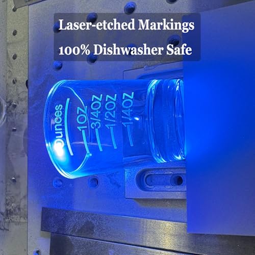 Ackers Shot Glasses Etching Scale Measuring Cup 2PACK Espresso Shot Glasses Liquid Heavy Glass 26 (2 Count (1 fl oz each))