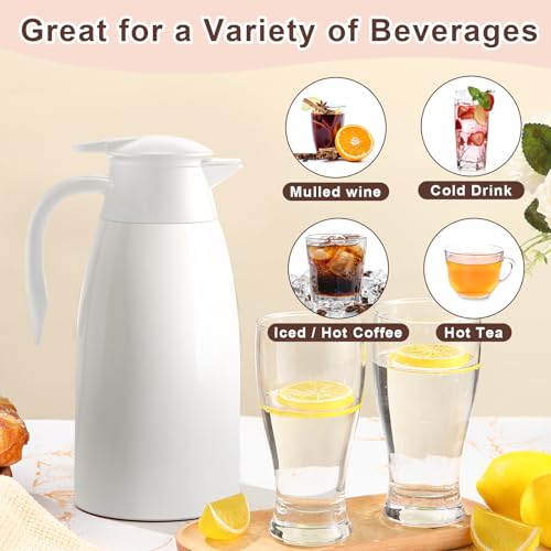 2 Pcs Thermal Coffee Carafe Insulated Stainless Steel Coffee Carafe for Hot Liquid Vacuum Thermal Pot Creamer Pitcher Dispenser with Brushes Keeping Hot Water Milk (2 Count)
