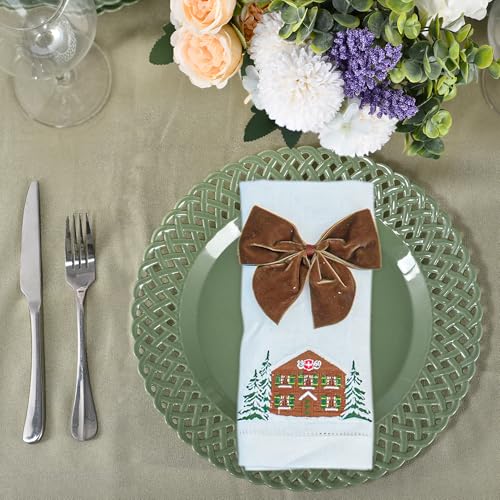 Graceful Basketweave Wide Rim 12 inch Dinner Plates (4 Count)