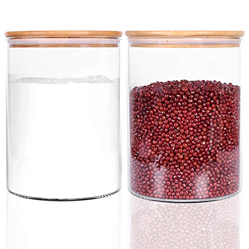 Set of 2 Large Glass Food Storage jar